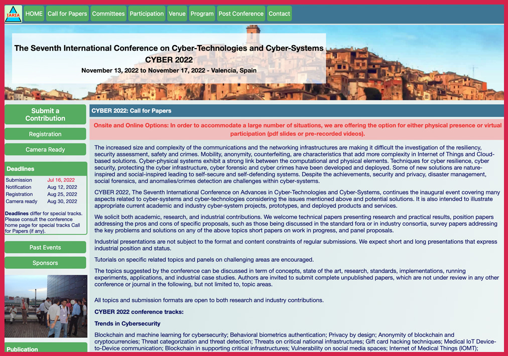 Dr Steve Chan, Presenter at The Seventh International Conference on Cyber-Technologies and Cyber-Systems (CYBER 2022)