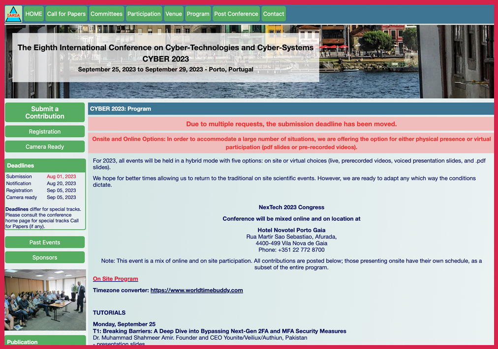 Dr Steve Chan, Presenter at The Eighth International Conference on Cyber-Technologies and Cyber-Systems (CYBER 2023)