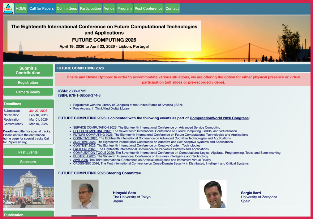 Dr Steve Chan, Presenter at The Eighteenth International Conference on Future Computational Technologies and Applications (Future Computing) 2026