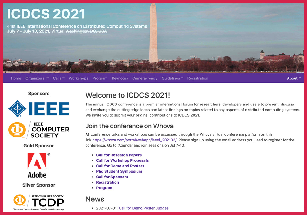 Dr Steve Chan, Presenter at the IEEE 41st International Conference on Distributed Computing Systems Workshops (ICDCSW) 2021
