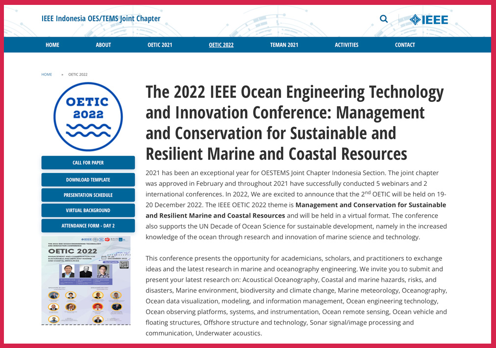 Dr Steve Chan, Presenter at the IEEE Ocean Engineering Technology and Innovation Conference: Management and Conservation for Sustainable and Resilient Marine and Coastal Resources (OETIC) 2022